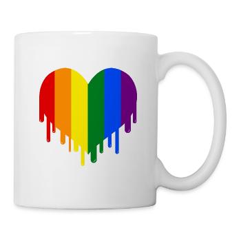 Tropfendes LGBT Gay Pride Herz Gay Pride - Tasse - Weiß - Rechts