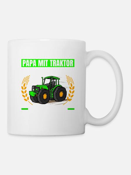 Landwirtschaft Papa Mit Traktor Trecker - Tasse - Weiß