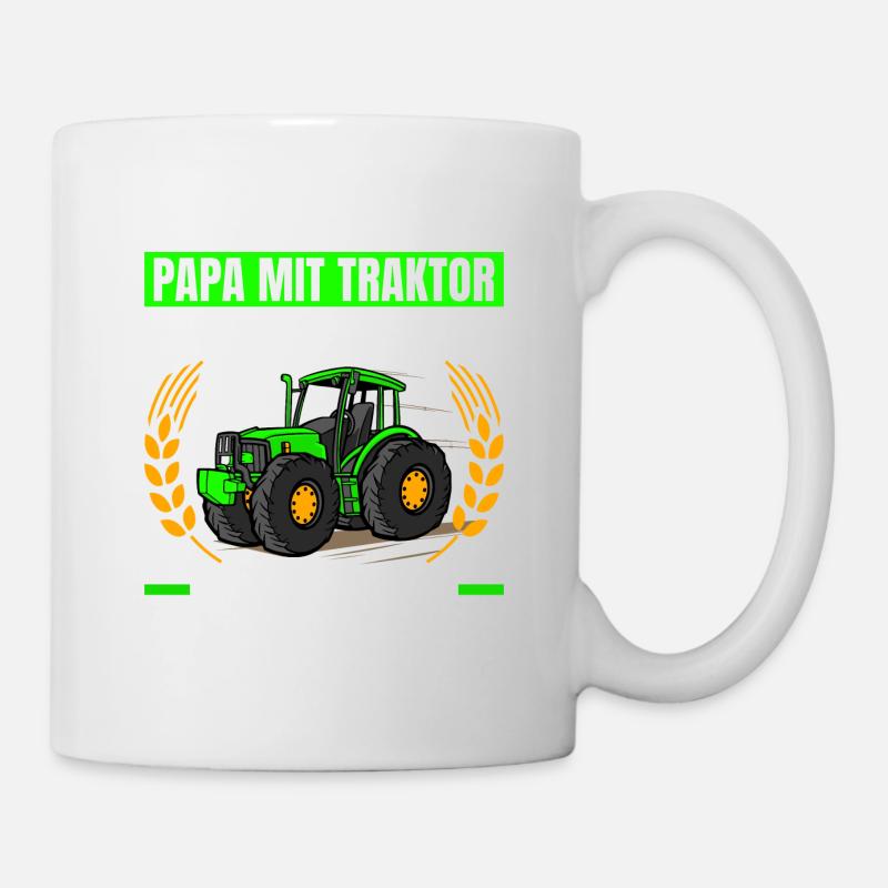 Landwirtschaft Papa Mit Traktor Trecker - Tasse - Weiß