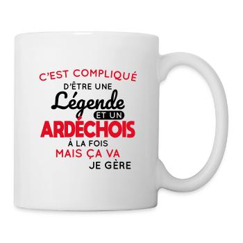 Compliqué d'être une légende et un Ardéchois - Mug blanc - blanc - Droite