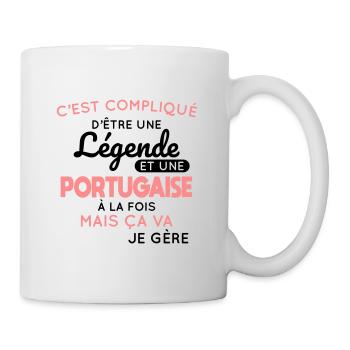 Compliqué d'être une légende et une Portugaise - Mug blanc - blanc - Droite