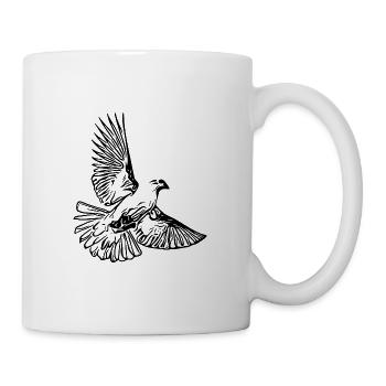 Élégante colombe vintage volante - Mug blanc - blanc - Droite