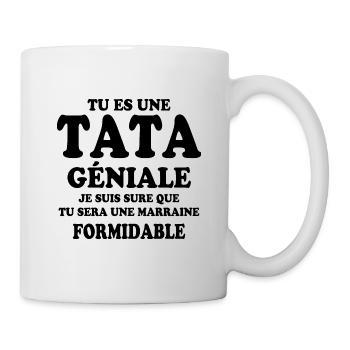 Une tata géniale et une marraine formidable - Mug blanc - blanc - Droite