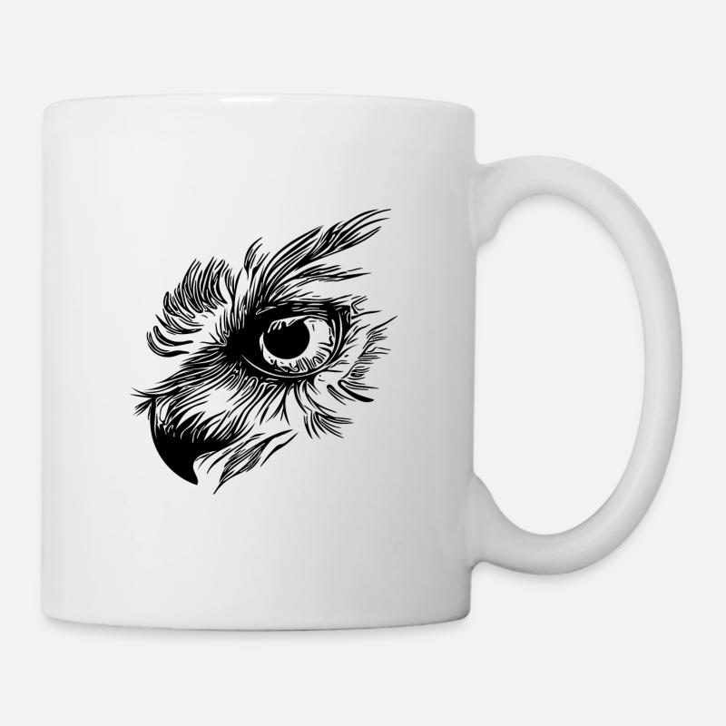 Eule Schnabel - Kauz Auge - Tasse - Weiß