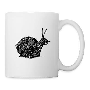 Vintage realistische Schnecke - Tasse - Weiß - Rechts