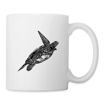 Vintage turtle emerging - Mug - white - Right