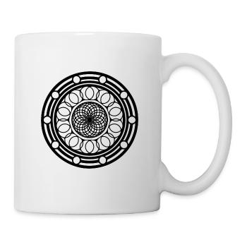 Geometric Flowers Mandala Round Pattern Shape - Mug - white - Right