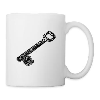 Vintage uralt rostig rustikale Hausschlüssel - Tasse - Weiß - Rechts