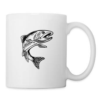Truite vintage Omble élégant dans le saut - Mug blanc - blanc - Droite
