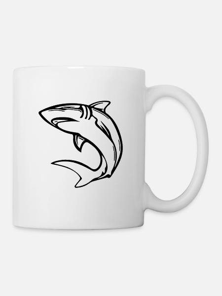 Élégant requin d’eau profonde - Mug blanc - blanc