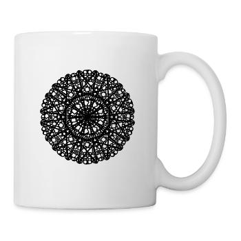 Geometric Flowers Mandala Round Pattern Shape - Mug - white - Right