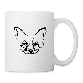 Fuchs Portrait Vintage Kopf Zeichnung - Tasse - Weiß - Rechts