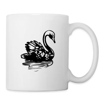 Élégant cygne vintage sur l’eau - Mug blanc - blanc - Droite