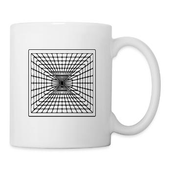 Geometrische Viereck Linien - Tasse - Weiß - Rechts