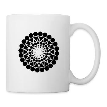 Geometric triangle mandala round pattern shape - Mug - white - Right