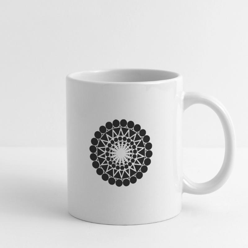Geometric triangle mandala round pattern shape Mug