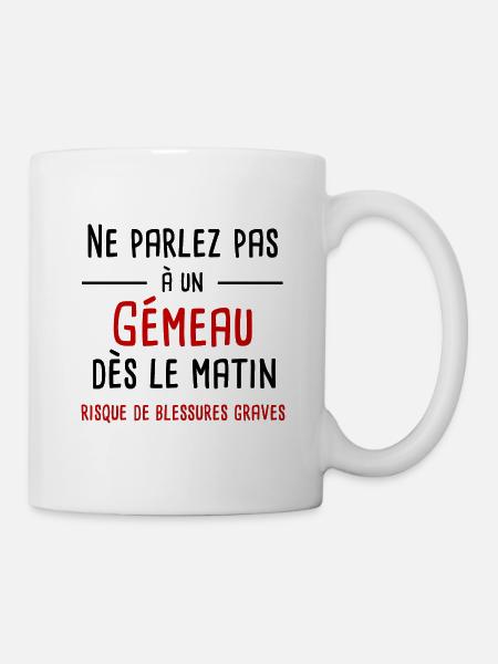 Ne parlez pas à un Gémeau dès le matin - Mug blanc - blanc