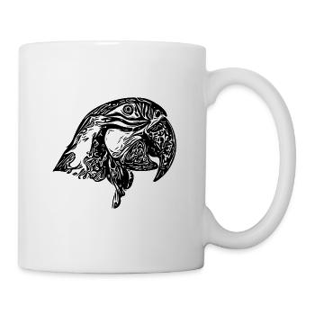 Parrot Bird Head Portrait Dessin - Mug blanc - blanc - Droite