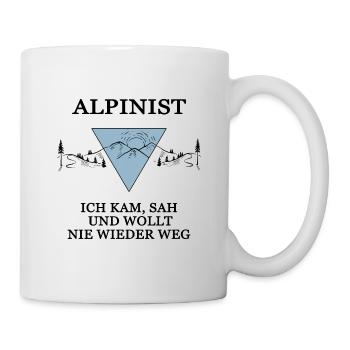 bergwandern servus gipfel alpinist bergsport - Tasse - Weiß - Rechts
