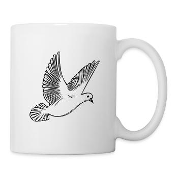 Fliegende Taube auf breiten Schwingen - Tasse - Weiß - Rechts