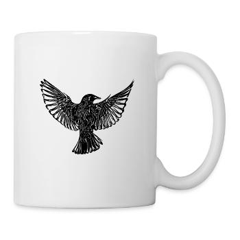 Vogel im Flug mit offenen Schwingen - Tasse - Weiß - Rechts
