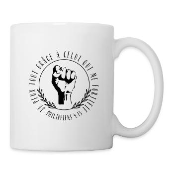 Je peux tout (Noir & Blanc) - Phil/4:13 - Mug blanc - blanc - Droite