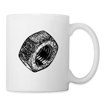 Surface sombre de l’écrou à vis - Mug blanc - blanc - Droite