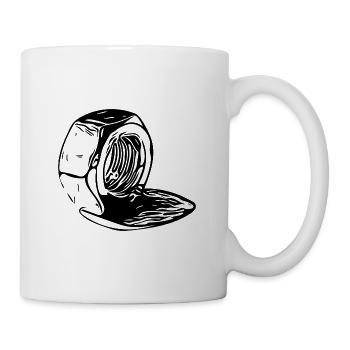 Écrou à vis fondu verticalement - Mug blanc - blanc - Droite
