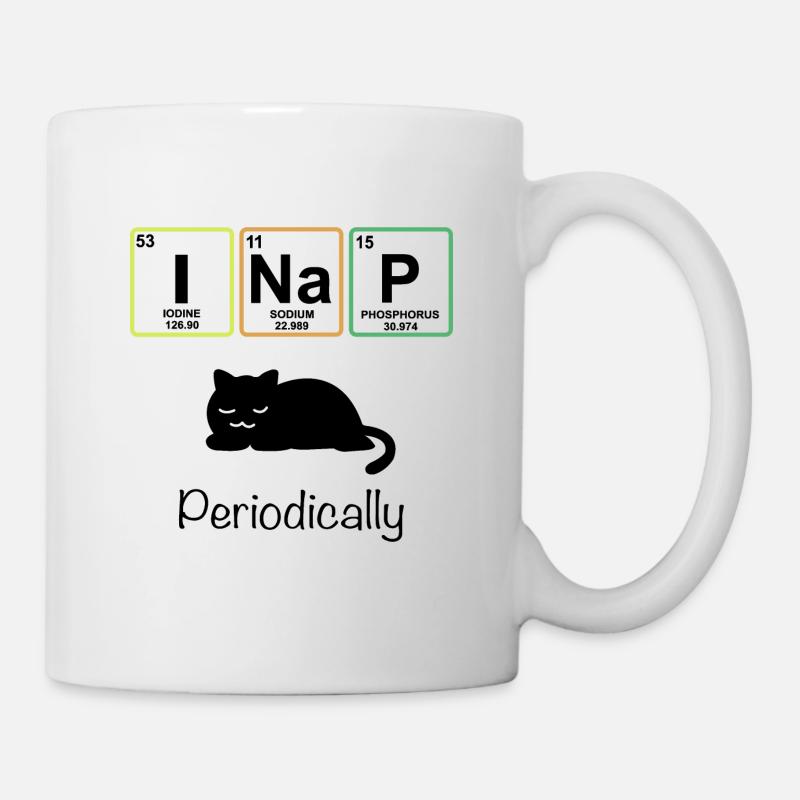 I Nap Katze Periodensystem Lehrer T Shirt Geschenk - Tasse - Weiß
