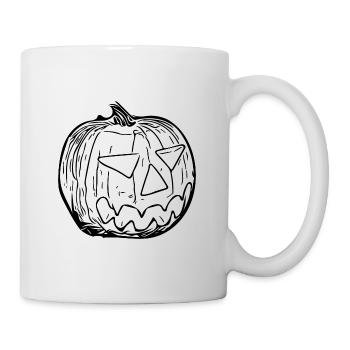 Scary creepy pumpkin head - Mug - white - Right