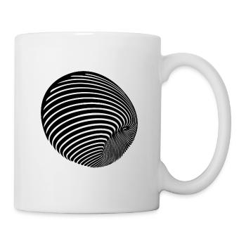 Geometric ball roll with stripes - Mug - white - Right