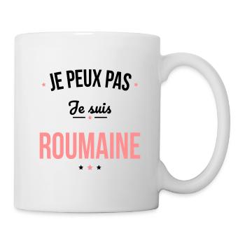 Je peux pas je suis Roumaine - Mug blanc - blanc - Droite