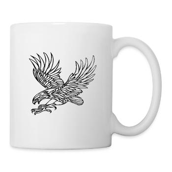 Eagle in grabbing flight for bird lovers and falconers - Mug - white - Right