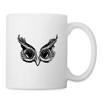 Süsse Eule Augen - Kauz Schnabel - Tasse - Weiß - Rechts