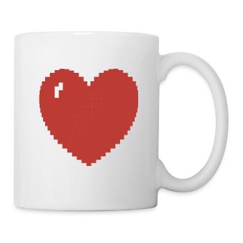 Heart heart Pixel Gamer Gift - Mug - white - Right