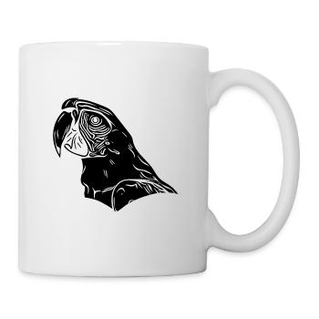 Perroquet Vintage Portrait Dessin d’oiseau - Mug blanc - blanc - Droite