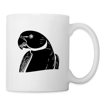 Collared Parakeet Portrait Vintage Parrot Drawing - Mug - white - Right