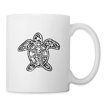 Vintage abstract turtle - Mug - white - Right