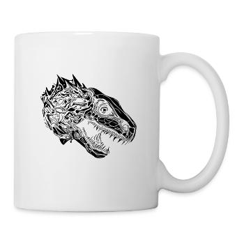 Conception de portrait effrayant de fan de dinosaure - Mug blanc - blanc - Droite
