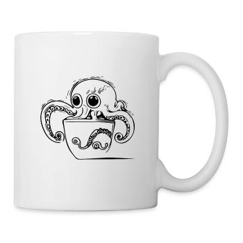 Kleiner süsser Oktopus in Tasse - Tasse - Weiß - Rechts