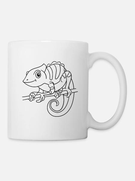Chamäleon, Chamäleons, Reptilien, Geschenk - Tasse - Weiß