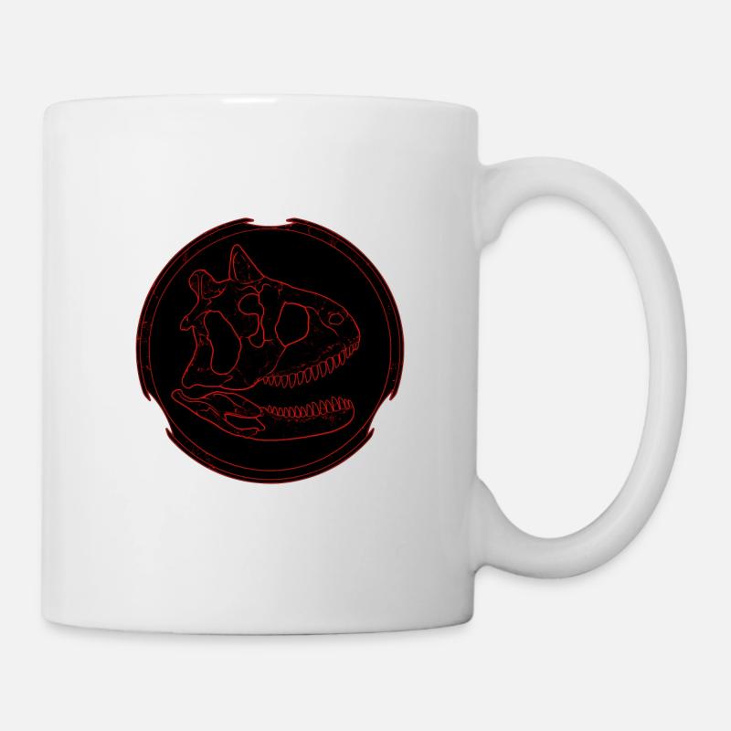 Carnotaurus Fossil Schädel - Tasse - Weiß