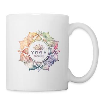 Yoga Lehrer Mandala Aquarell Spirituell Meditation - Tasse - Weiß - Rechts