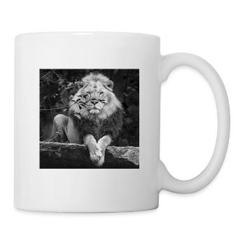 Der Löwe der König der Tiere - Tasse - Weiß - Rechts