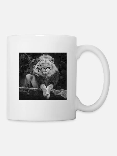 Der Löwe der König der Tiere - Tasse - Weiß