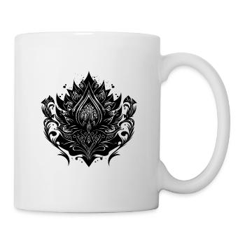 Vintage Lotusblüte Seerose Tattoo Hobby - Tasse - Weiß - Rechts