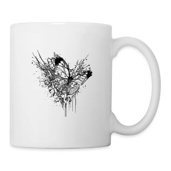 Elegant Butterfly Ink Splash Tattoo Style - Mug - white - Right