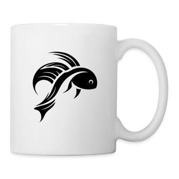 Fight Fish Portrait Tattoo - Mug - white - Right