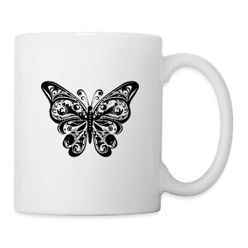 Elegant Vintage Butterfly Tattoo Style - Mug - white - Right