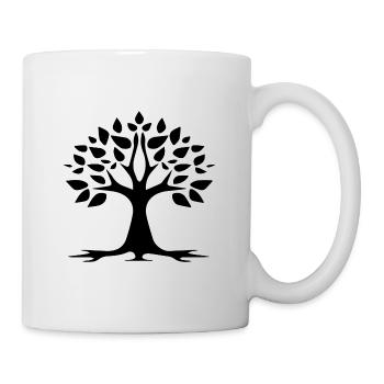 Stylized Tree Simple Tattoo Logo - Mug blanc - blanc - Droite